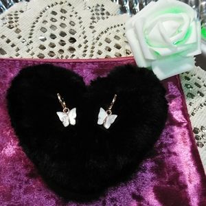 🌞🦋NEW GOLD OVERLAY PALE PINK ACRYLIC 🦋 EARRINGS